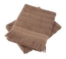 Lot De 2 Serviettes Invité 33x50 Cm Natural Stripes Marron