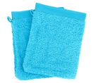 Lot De 2 Gants De Toilette 16x21 Cm Coton Peigné Alba Bleu Océan