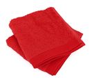 Lot De 2 Serviettes Invité 30x30 Cm Coton Peigné Alba Rouge