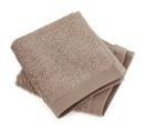 Lot De 2 Serviettes Invité 30x30 Cm Coton Peigné Alba Taupe