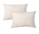 Lot De 2 Taies D'oreiller 50x70 Cm Polyester Microfibre Lago Beige