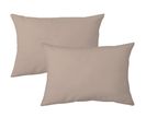 Lot De 2 Taies D'oreiller 50x70 Cm Polyester Microfibre Lago Taupe