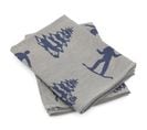 Lot De 2 Torchons De Cuisine Toile 50x70 Cm Coton Ski Bleu