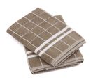 Lot De 2 Torchons De Cuisine Éponge 50x50 Cm Coton New Squares Marron