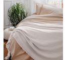 Dessus De Lit Frange 270x250 Cm Brehat 100% Gaze De Coton Blanc