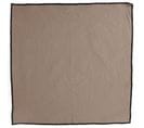 Lot De 6 Serviettes De Table Coton 42x42 Cm Hono Beige Chanvre Finition Point Bourdon