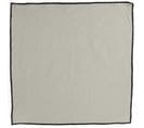 Lot De 6 Serviettes De Table Coton 42x42 Cm Hono Blanc Naturel Finition Point Bourdon