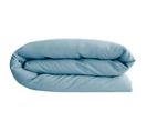 Housse De Couette 260x240 Cm Lit Queen Size Lin Lavé Sonate Bleu Topaze