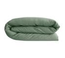 Housse De Couette 260x240 Cm Lit Queen Size Lin Lavé Sonate Vert Thym