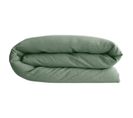 Housse De Couette 280x240 Cm Lit King Size Lin Lavé Sonate Vert Thym