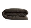 Housse De Couette 260x240 Cm Lit Queen Size Lin Lavé Sonate Noir Café