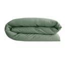 Housse De Couette 200x200 Cm Petit Lit Double Lin Lavé Sonate Vert Thym