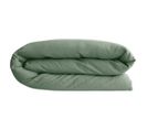 Housse De Couette 140x200 Cm Lit Simple Lin Lavé Sonate Vert Thym