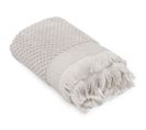 Drap De Bain Jacquard 550 G/m² 95x140 Cm Tethys Micro-coton Blanc Perle