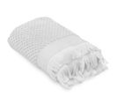 Serviette De Toilette Jacquard 550 G/m² 50x90 Cm Tethys Micro-coton Blanc Neige