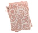 Lot De 2 Gants De Toilette Coton 16x21 Cm Motif Mandala Collection Plenty Rose