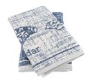 Lot De 2 Torchons De Cuisine Pur Coton 50x50 Cm Motif Fromage Collection Cheese Bleu