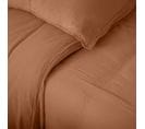 Housse De Couette 260x240 Cm Mousseline De Coton Milos Marron Cognac