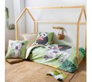 Housse De Couette 140x200 Cm En 100% Percale De Coton Panda Vert