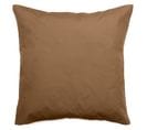 Taie D'oreiller Volants Plats 65x65 Cm Percale De Coton Manoir Marron Cognac