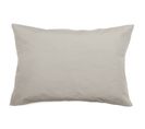 Taie D'oreiller Volants Plats 50x70 Cm Percale De Coton Manoir Blanc Naturel