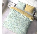 Parure De Lit Florissane 240x220 Cm 100% Polyester Microfibre Vert 3 Pièces