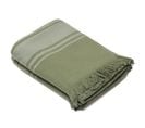 Drap De Plage Fouta Avec Franges Pur Coton 2 Faces 90x185 Cm Mykonos Vert Thym