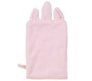 Lot De 2 Gants De Toilette 13x28 Cm Pur Coton Animaletto Forme Animal Rose