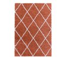 Tapis Shaggy Design Rectangle Géométrique Chantecler Terre 160x230