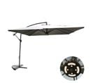 Parasol LED Déporté Carré 3x3m Gris Solenzara LED