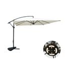 Parasol LED Déporté Carré 3x3m Écru Solenzara LED