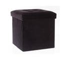 Pouf Velour Leandre - Pliant - Noir