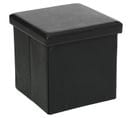 Pouf Carré Pliant - Pvc - Noir