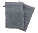 2 Gants De Toilette - 15 X 21 Cm. - Gris Foncé