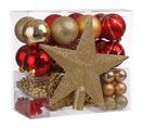 Kit Décoration Pour Sapin De Noël - 44 Pièces - Rouge Et Or