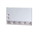 Porte-manteaux Magnétique Miroir - 30 X 19 Cm - Blanc