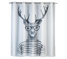 Rideau De Douche Anti-moisissure Cerf - Polyester - 180 X 200 Cm - Gris