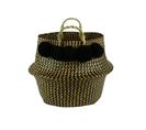 Panier Tressé Pompons - 44 X H. 43 Cm - Noir