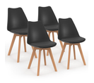 Lot De 4 Chaises Scandinaves Sara Noires Pour Salle à Manger