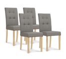 Lot De 4 Chaises Polga Capitonnées Grises Pour Salle à Manger