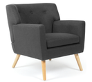 Fauteuil Scandinave Liv En Tissu Gris Anthracite