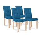 Lot De 4 Chaises Polga Capitonnées Bleu Canard Pour Salle à Manger