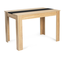 Table À Manger Rectangle Rozy 4 Personnes Imitation Hêtre Et Noire 110 Cm