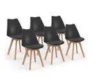 Lot De 6 Chaises Scandinaves Sara Noires Pour Salle à Manger