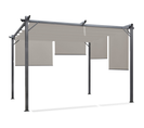 Pergola Édition Spéciale Toit Rétractable 3x4 M Et 4 Stores Taupe