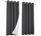 Lot De 2 Rideaux Thermiques Gris Anthracite 140x260 Cm