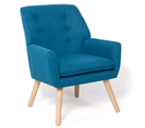 Fauteuil Scandinave Nat En Tissu Bleu Canard