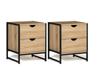 Lot De 2 Tables De Chevet Detroit 2 Tiroirs Design Industriel