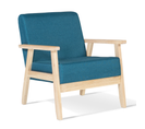 Fauteuil Scandinave Anders En Tissu Bleu Canard