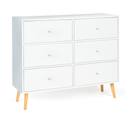 Commode 6 Tiroirs Emmie 110 Cm Scandinave Blanc